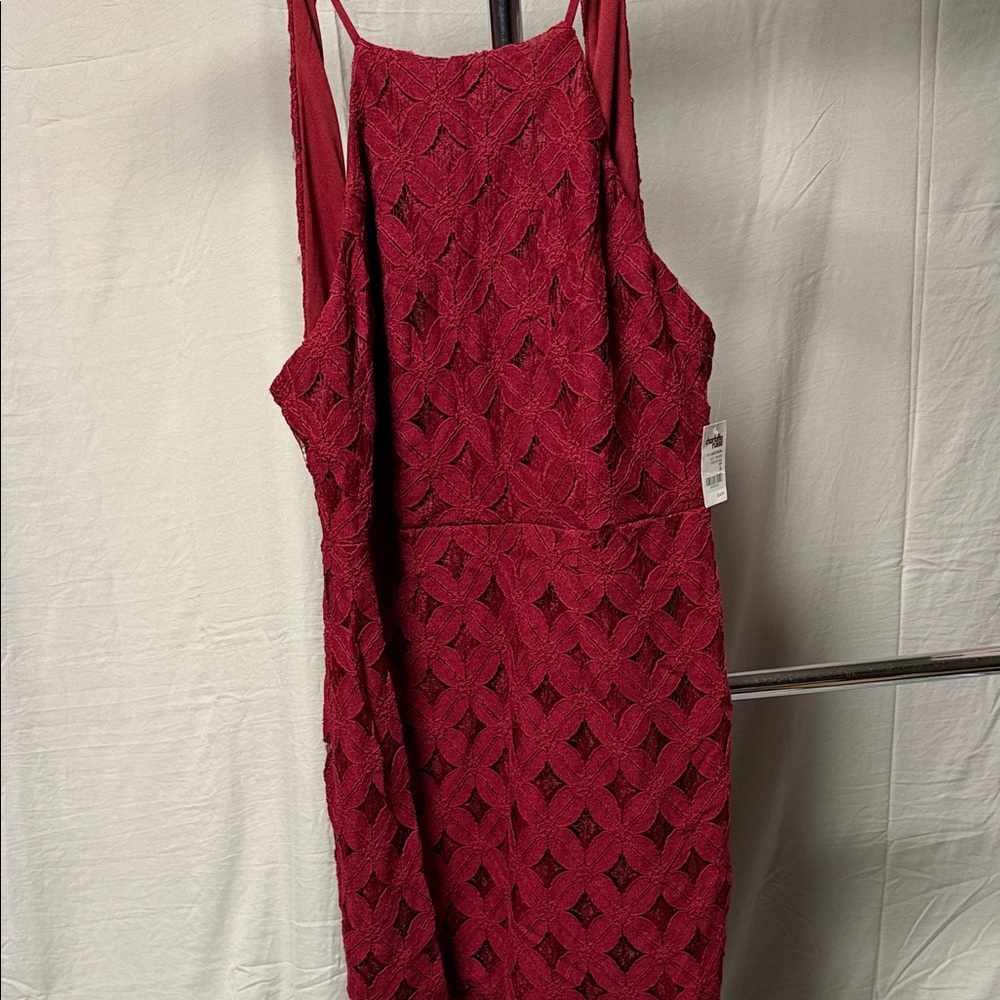 Charlotte Russe Elegant Backless Burgundy Dress
